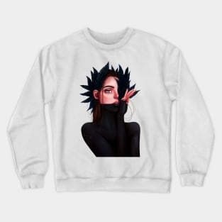 Girl with feathers Crewneck Sweatshirt